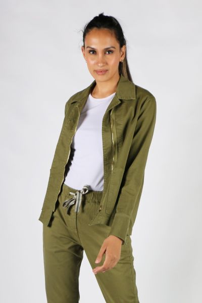 Pako Litto Chino Everyday Zipper Jacket In Olive