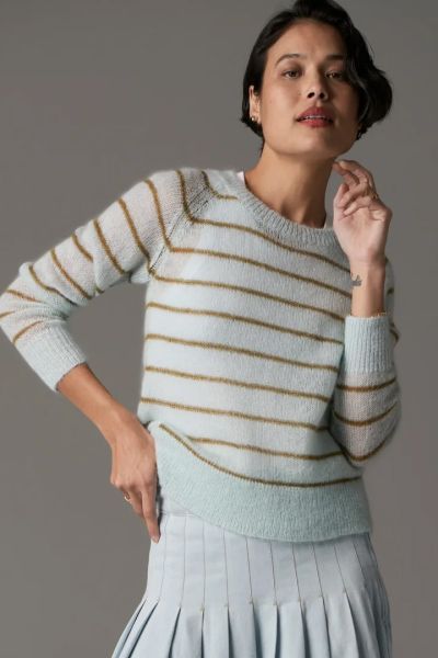 Pol Maia Stripe Knit In Blue
