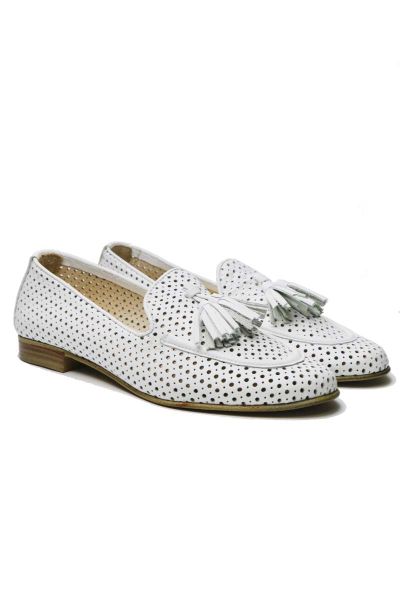 Wave Tassel Loafer In White
