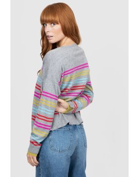 Experience the art of dopamine dressing with this Striped Pullover. We have reimagined the classic striped knit through a lens of modern elegance, utilising our signature Merino Cashmere blend to ensure a finish that is as indulgent as it is stylish. The 