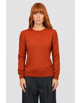 Bridge and Lord Chloe Crew Neck Pullover In Cognac