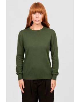 Bridge and Lord Chloe Crew Neck Pullover In Olive