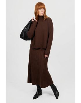 Bridge and Lord Sophie Panelled Flared Skirt In Chocolate