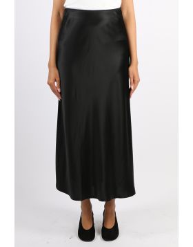 Blackstone Elianna Satin Bias Midi Skirt In Black