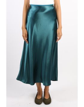 Blackstone Elianna Satin Bias Midi Skirt In Emerald