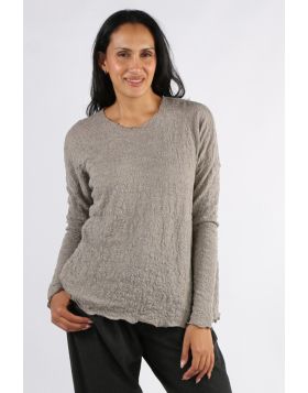 By Basics Merino Bubble Wool Knit Oversized Top In Grey
