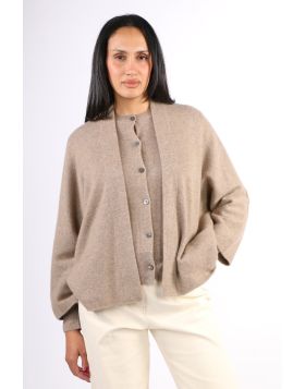 Cashmerism Crop Icon Coat In Shitake