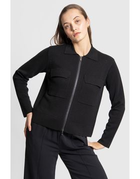 Fields Zipper Front Milano Jacket In Black