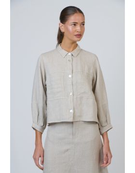 Naturals Double Pocket Shirt In Sand Storm