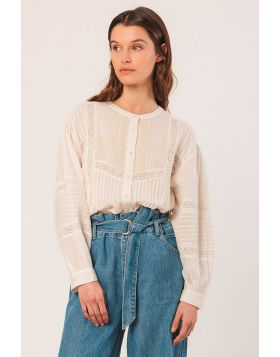 Indi and Cold Romantic Cotton Shirt In White