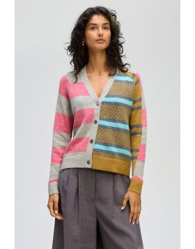 Ld & Co Groove Stripe Cardi On Marle