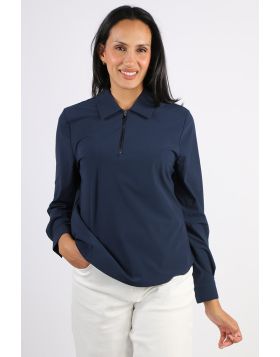 Liverpool Superstretch Tech Knit Shirt In Navy