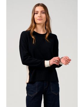 Madly Sweetly College Sweater In Black