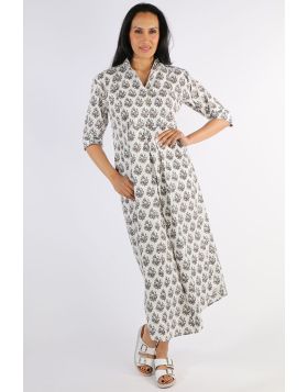 Mandalay Flower Bunch Dress In Grey Print