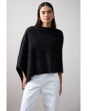 Mia Fratino Brushed Poncho In Black