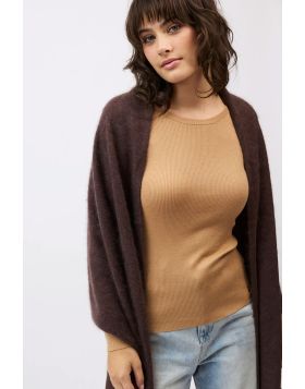 Mia Fratino Brushed Wrap In Chocolate
