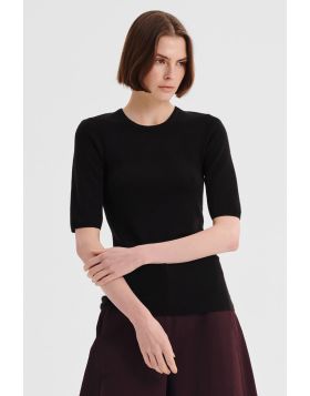 Morrison Talia Merino Knit Tee In Black