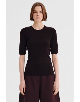 Morrison Talia Merino Knit Tee In Espresso