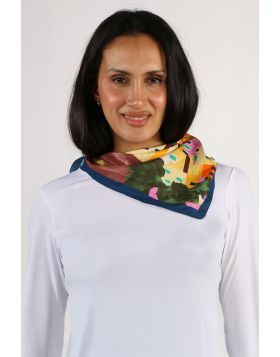 Namaskar Architectural Square Scarf In Multi