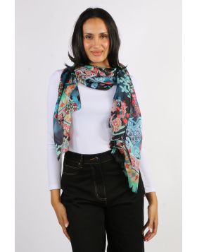 Namaskar Bohemian Elegance Silk Scarf In Multi