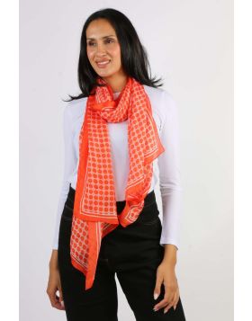 Namaskar Geometric Chain Scarf In Orange