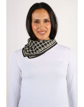 Namaskar Geometric Chain Square Scarf In Black