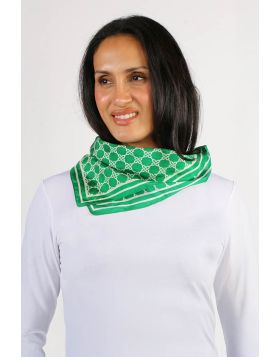 Namaskar Geometric Chain Square Scarf In Green