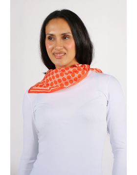 Namaskar Geometric Chain Square Scarf In Orange