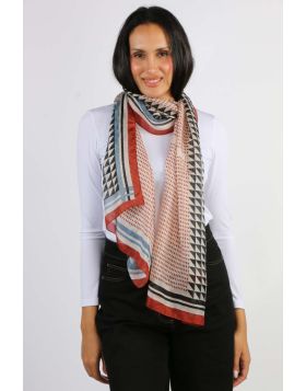 Namaskar Heritage Geometry Scarf In Rust