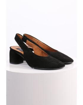 Brushed Suede Slingback Heel By Neo In Black
