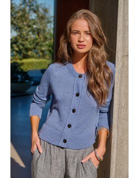 Naturals Cropped Cardi In Blue