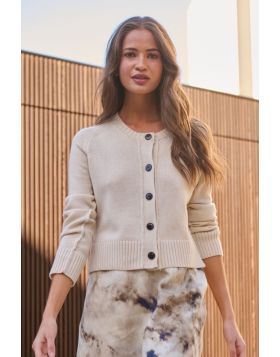 Naturals Cropped Cardi In Natural