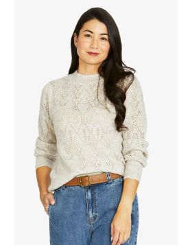 Pointelle Scallop Pullover In Pearl By Jump