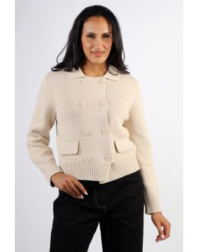 Pol Taylor Double Knit Jacket In Pebble