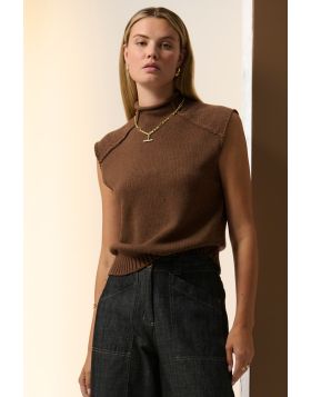 POL Sable Knit Tank In Toffee