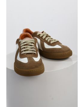 Sempre Di Lace Up Sneaker In Beige