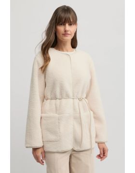 Yarra Trail Teddy Coat In Ecru