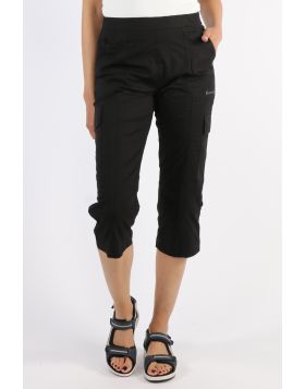 Vassalli Roll Tab Cargo Cotton Short In Black