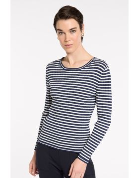 The Fine Stripe Rib Knit blends style and comfort with its round neckline and long sleeves. Elevated with varied fine ribs, adding texture and depth to the overall look while remaining comfortable with it's built in stretch. This essential piece is a must