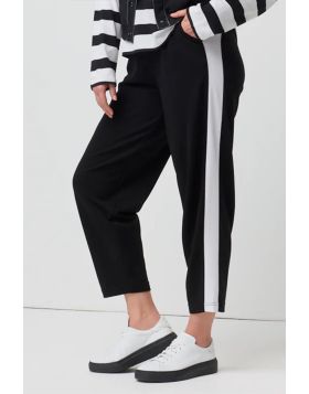 Marco Polo Side Stripe Ponte Jogger In Black