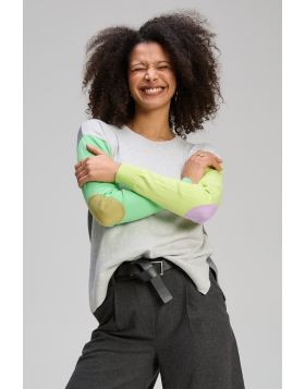 Zaket & Plover Colour Patch Jumper In Marle