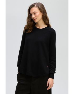 Zaket & Plover Round Neck Sweater In Black