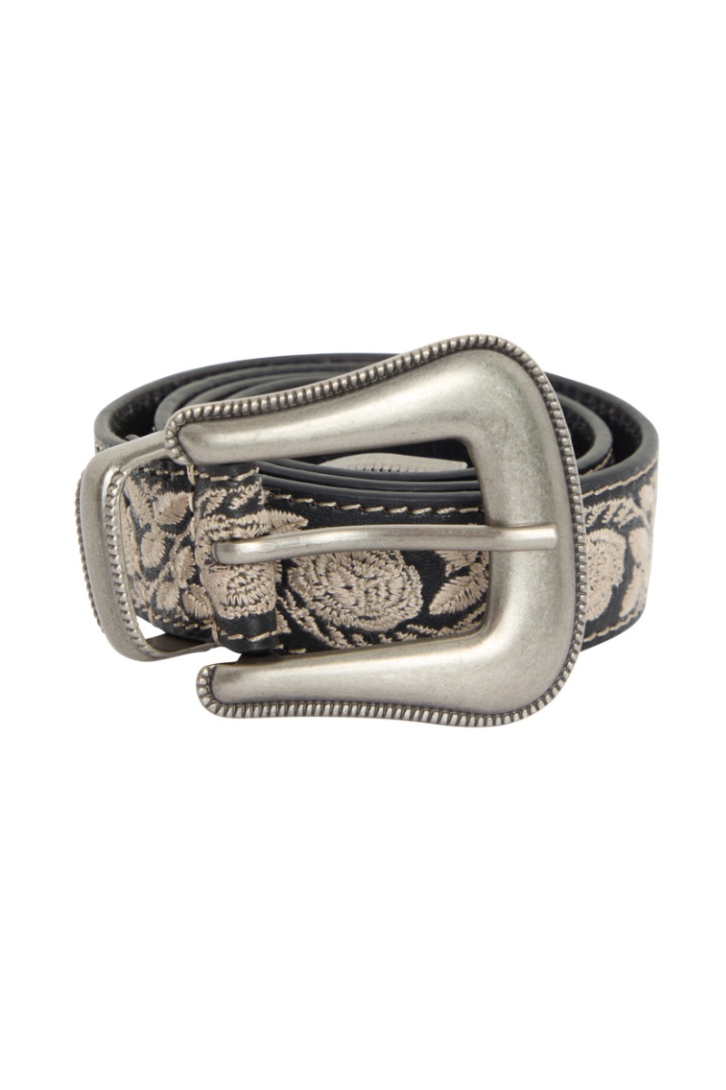 NEW MAISON HOTEL women\'s guadalupe leather belt in mariachi onix Guadalupe Belt | The Forme main image 4