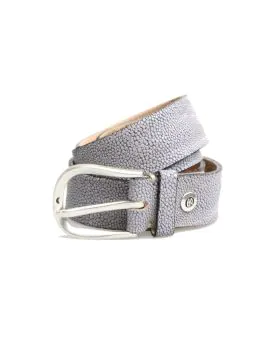 Stingray Textured Leather Belt by B.Belt in Grey