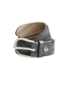 Stingray Textured Leather Belt by B.Belt in Steel