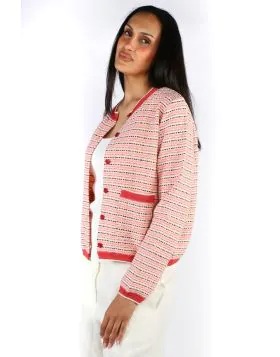Aldo Martins Textured Knit Jacket In Red