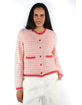 Aldo Martins Textured Knit Jacket In Red