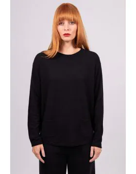 Bridge and Lord Roll Trim Pullover In Black