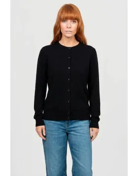 Our Kate Essential Button to Neck Cardi is the perfect all around cardigan. It has a hip grazing length, a Classic button through closure, and a stunning crew neckline. Fitted silhouette, true to size. Wear it over any outfit to add a touch of luxury and 