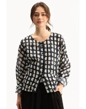 Blacklist Nira Top In Blue Print